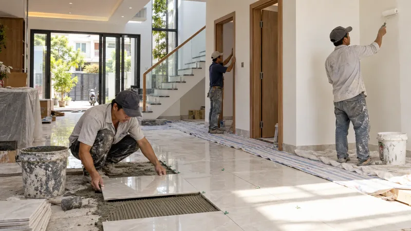 Thi công hoàn thiện nhà Biên Hòa: Trình tự và điểm kiểm tra