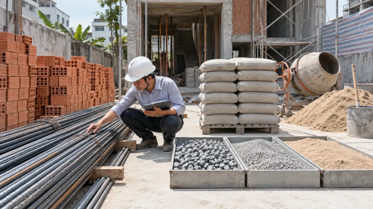 Vật tư xây dựng phần thô: Cách ghi quy cách và kiểm tra