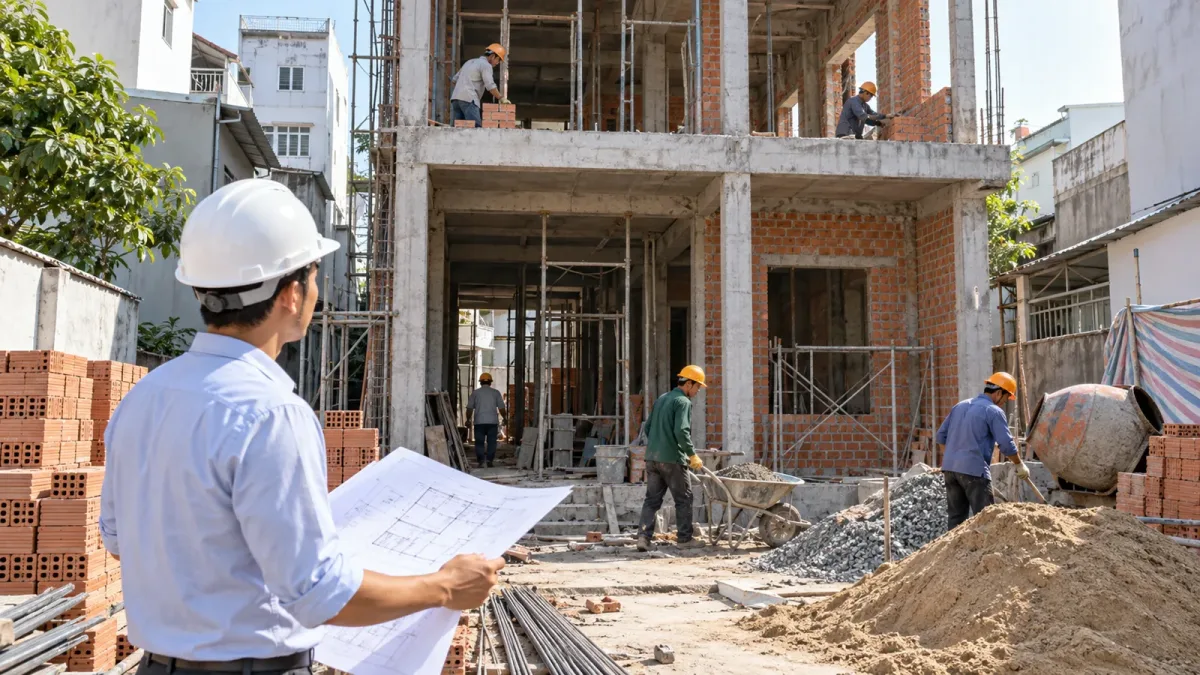 Xây nhà phần thô Biên Hòa gồm gì và nghiệm thu ra sao?