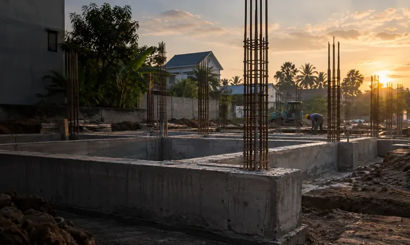 Khởi đầu thi công từ phần móng vững chắc