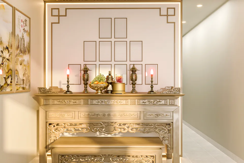 Phối cảnh phòng thờ gia đình